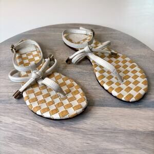 Tory Burch Cream White Ankle Strappy Strap Sandals US Size 6.5 M 6.5M